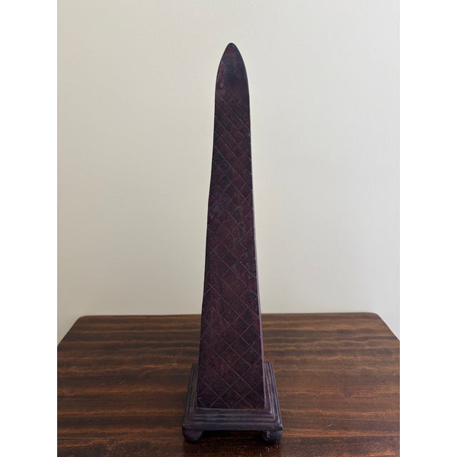 Brown Vintage Neoclassical Metal Garden Obelisk For Sale - Image 8 of 11
