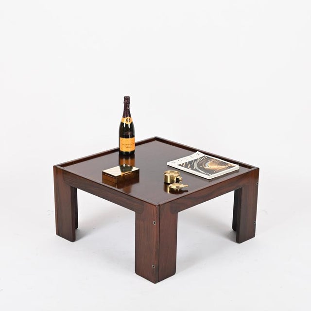 Wood Square Coffee Table attributed to Afra and Tobia Scarpa for Cassina, Italy, 1965 For Sale - Image 7 of 18
