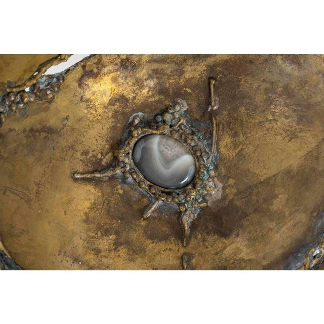 Brass Bowl with Inlay of Semi-Precious Stones, 1960 For Sale - Image 3 of 9