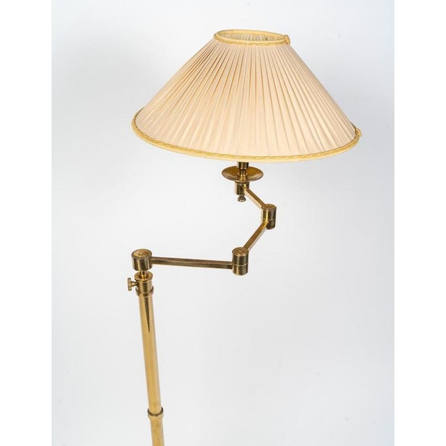 Metal Reading Floor Light in Gilded Brass, 1990s For Sale - Image 7 of 8