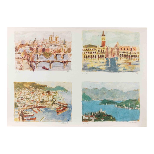 Franco Marzilli, Italian Landscapes, 1980s, Lithograph For Sale