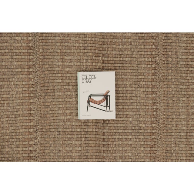 Rug & Kilim’s Contemporary Rez Kilim Flatweave Rug With Brown Striped Design For Sale In New York - Image 6 of 10