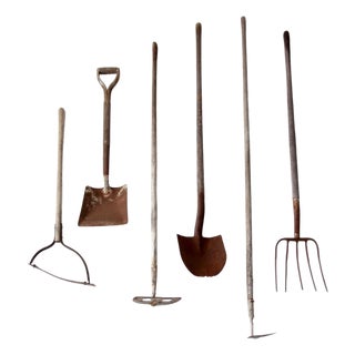 Early 20th Century Primitive Garden Tool Collection For Sale
