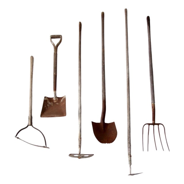 Early 20th Century Primitive Garden Tool Collection For Sale