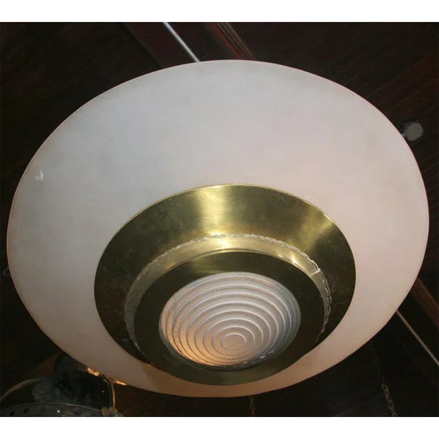 1950s Vintage Etched Glass Disk Light For Sale In New York - Image 6 of 11