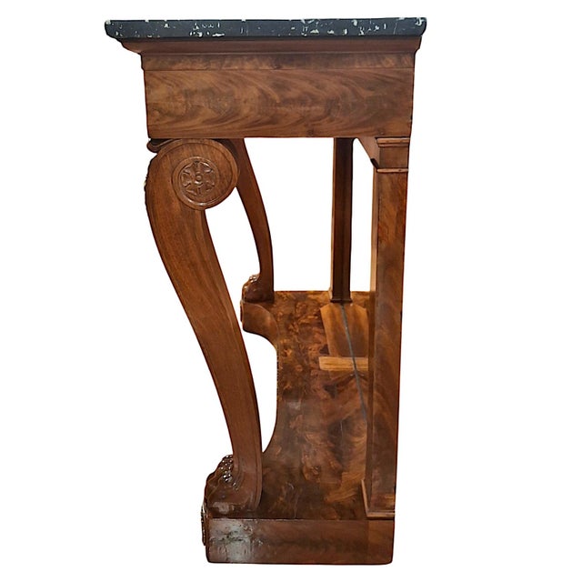 Auburn Empire Style Marble Top Console Table by Bedel & Cie of Paris For Sale - Image 8 of 18