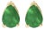 14K Yellow Gold 6x4MM Pear Shaped Green Emerald Solitaire Stud Earrings For Sale