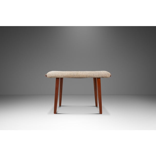 1980s Danish Mid-Century Modern Foot Stool / Ottoman in Solid Teak Styled After Hans Wegner in Teak, C. 1980s For Sale - Image 5 of 14