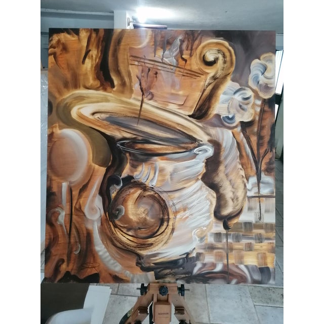 Vafio 2001 olio su legno 90x80x1 i painted this oil painting directly on wooden board without drawing, immediate and...