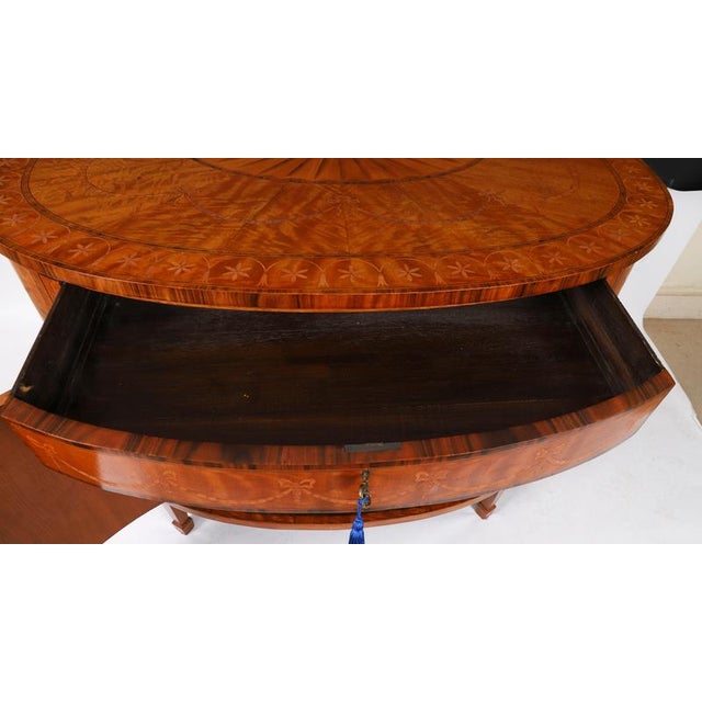 Antique English Sheraton Revival Satinwood and Marquetry Cabinet, 1900 For Sale - Image 16 of 18