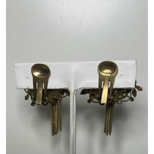Miriam Haskell 1940s Miriam Haskell Clip on Earrings - 2 Pieces For Sale - Image 4 of 5