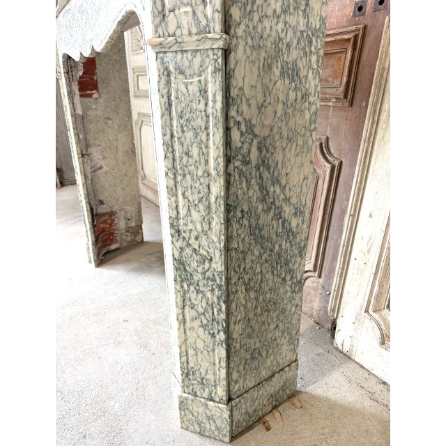 Stone French Fireplace in Green Marble, 1900s For Sale - Image 7 of 11