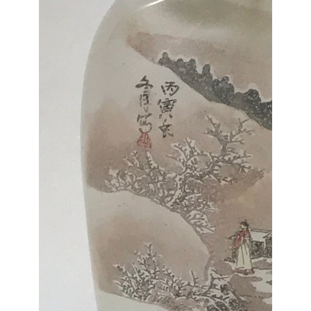 Glass Vintage Inside Painted Snow Bottle of A Wintry Landscape For Sale - Image 7 of 12