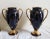 An exceptional Pair of Limoges Castel 22K Gold Decorated Blue Cobalt Porcelain Two Handled Vases in good antique...