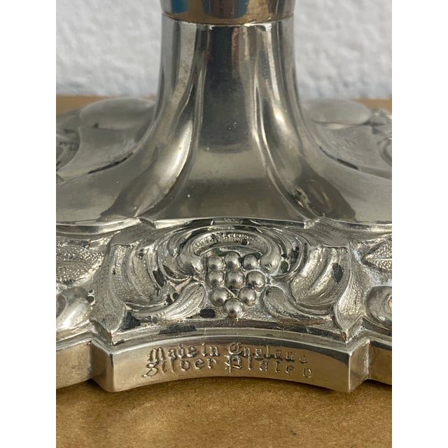 Victorian Antique Victorian English Silver Plated Candelabra For Sale - Image 3 of 8