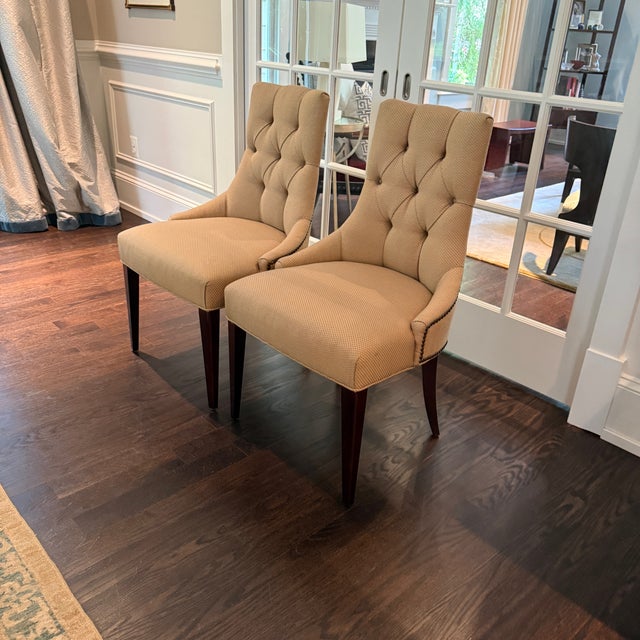 Pair Ritz Dining Chairs by Thomas Pheasant for Baker For Sale - Image 11 of 12