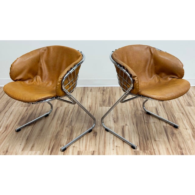 Metal Vintage Flynn Dining Chairs by Gastone Rinaldi for Thema, a Pair For Sale - Image 7 of 17