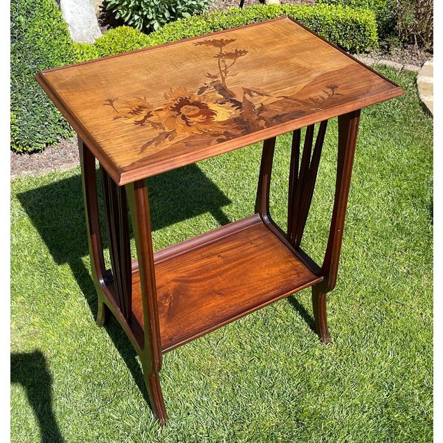 Art Nouveau Style Mahogany and Marquetry Side Table by Louis Majorelle For Sale - Image 3 of 13
