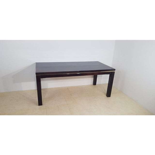 Italian Goatskin Tobacco Dining Table attributed to Aldo Tura, 1970s For Sale - Image 6 of 8