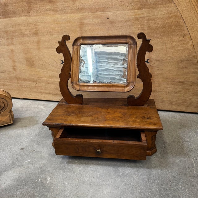 Louis Philippe Style Dressing Mirror in Walnut and Mercury, 19th Century For Sale - Image 10 of 15