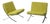 Armchairs in Green Fabric and Metal, 1970s, Set of 2 For Sale