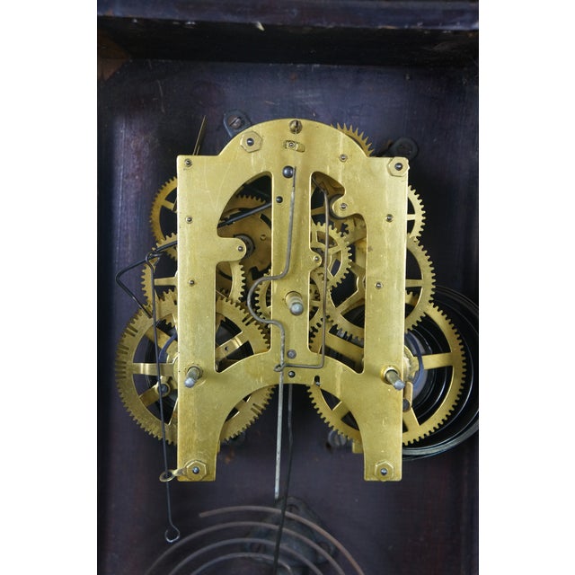 Mid 20th Century Mastery Kyoritu Mahogany Copper Horse Equestrian Regulator Wall Clock 27" For Sale - Image 15 of 17