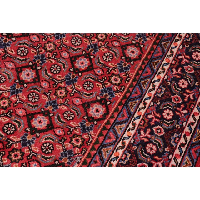 1980s Persian Tabriz Mahi Red/Purple Wool Rug - 9'11'' X 12'11'' For Sale - Image 5 of 10
