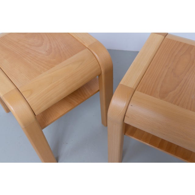 Danish Bedside Tables in Beech by Villy Nørgaard, 1980s, Set of 2 For Sale - Image 14 of 15