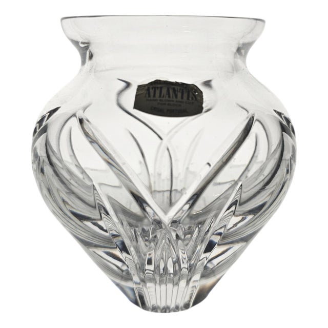 Atlantis Crystal Elise Full Lead Crystal Vase 4.5", Portugal, C. 1992–1994 For Sale