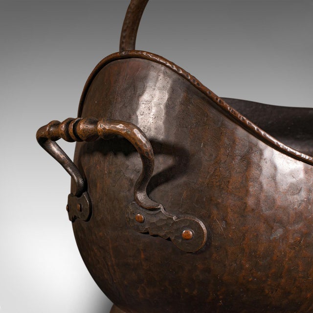 1850's Antique Fireside Helmet Scuttle For Sale - Image 11 of 12