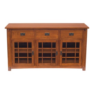 (Micheal's Cherry) Craftsman Mission Solid Oak Sideboard - 65" - Micheal Cherry For Sale