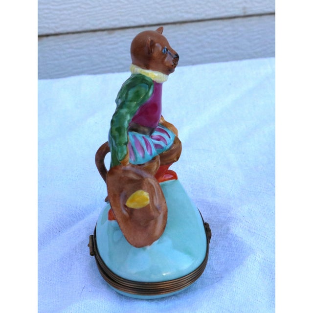 Late 20th Century Puss N' Boots Hand-Painted Limoges Snuff Trinket Box 4" Tall For Sale In Cincinnati - Image 6 of 13