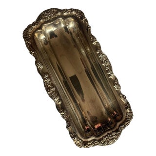 Mid 20th Century Lancaster Rose Epca Silverplate by Poole Celery/Bread Serving Dish/Bowl #440 For Sale