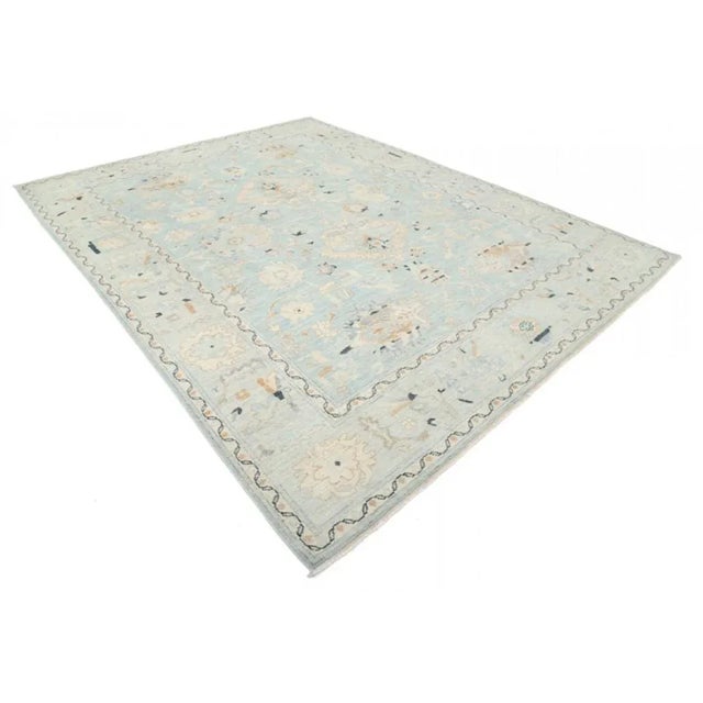 2020s Pasargad Light Blue Color Fine Hand Knotted Oushak Rug For Sale - Image 5 of 6