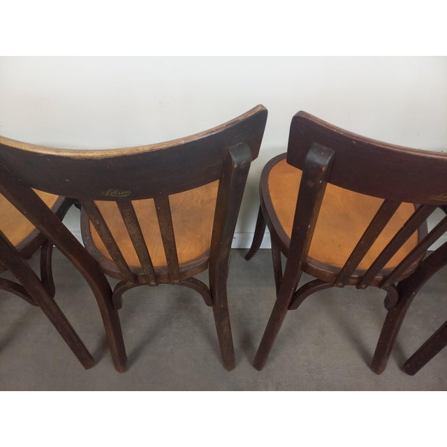 Tan Vintage Bistro Chairs from Baumann, 1950s, Set of 6 For Sale - Image 8 of 18