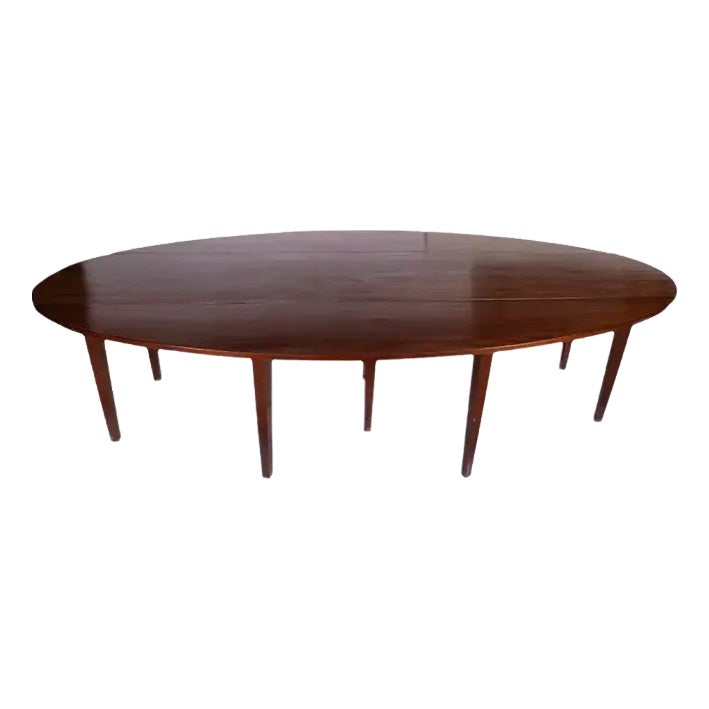 Rare Georgian Solid Mahogany 10’ X 5’ Large Oval Drop Leaf Irish Wake ...