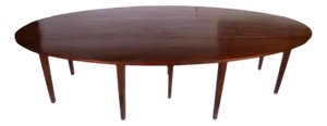 Rare Georgian Solid Mahogany 10’ X 5’ Large Oval Drop Leaf Irish Wake Table, 19th Century