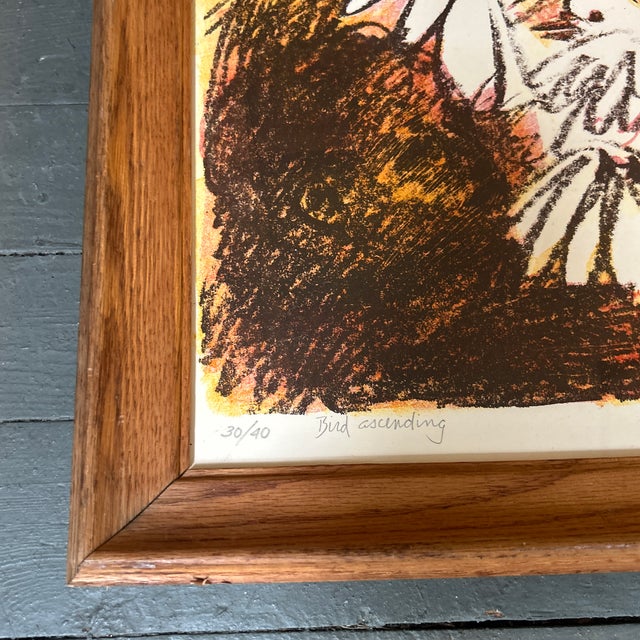 Mid-Century Modern 1960’s Mid Century Modern Lithograph “Bird Ascending” For Sale - Image 3 of 5