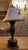 Elegant pair of classic vintage table lamps with a timeless design. Crafted from high-quality brass with a deep, rich dark...