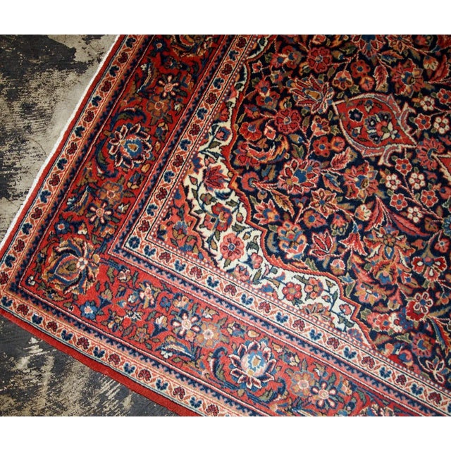 Red 1910s Handmade Antique Persian Kashan Rug 4.1' X 6.2' For Sale - Image 8 of 10