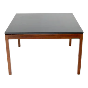 Square Slate Top Walnut Base Coffee Table by Jens Risom