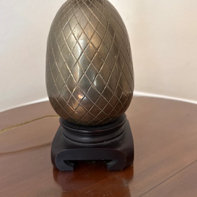 Mid-Century Modern Vintage Large Brass Pineapple Lamp For Sale - Image 3 of 12