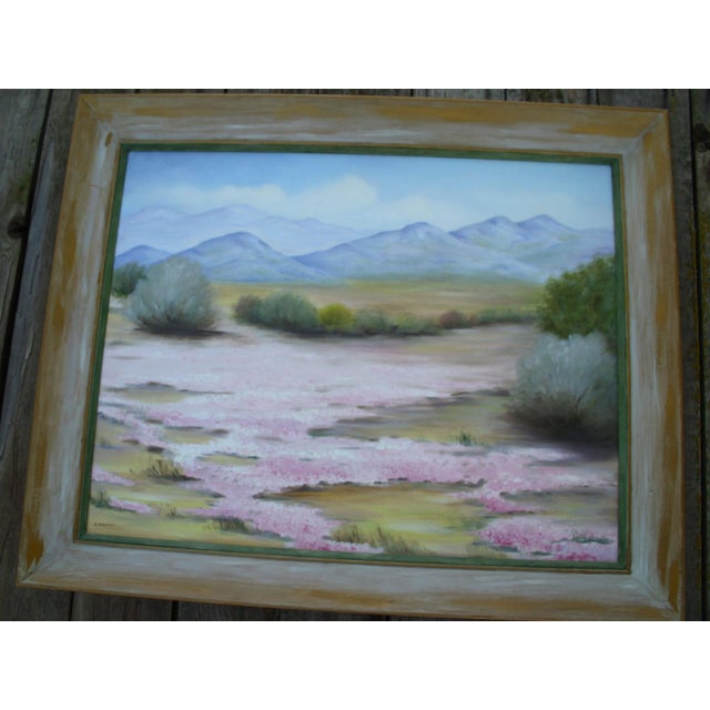 Rustic Vintage Impressionist California Desert Landscape Painting Framed For Sale - Image 3 of 7