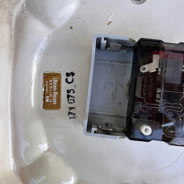 Kitchen Wall Clock Europe, Germany, 1970s. Vintage Retro Ceramic Frame For Sale - Image 12 of 12