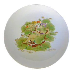 Rosenthal Porcelain Charger of Mid Summer Night's Dream by Bjørn Wiinblad Germany 1970s