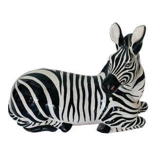 Vintage Italian Terracotta Zebra Sculpture For Sale