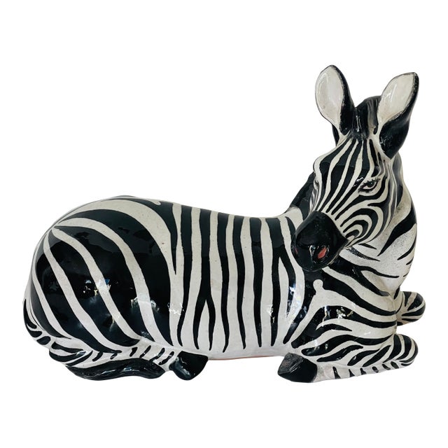 Vintage Italian Terracotta Zebra Sculpture For Sale