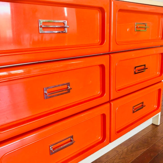 1970s Space Age Pop Modern Burnt Orange Bassett Dresser Chairish