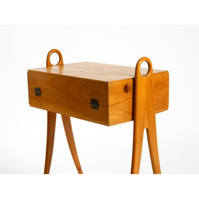 Vintage Ash Wood Sewing Box Table, 1950s For Sale - Image 18 of 18