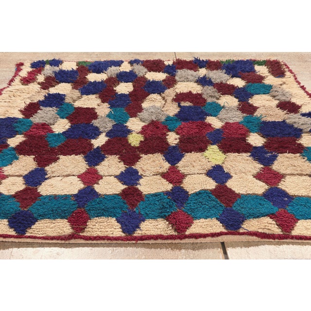 Vintage Azilal Moroccan Rug, 04'05 X 05'02 For Sale - Image 9 of 10